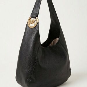 Michael Kors Black Hobo Bag with Gold Accent